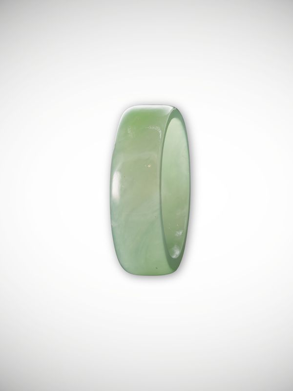 Moko Pounamu Flat Band Ring Genuine NZ Inanga Greenstone - Wharerata