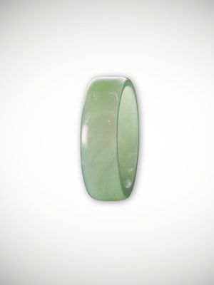Moko Pounamu Flat Band Ring Genuine NZ Inanga Greenstone - Wharerata