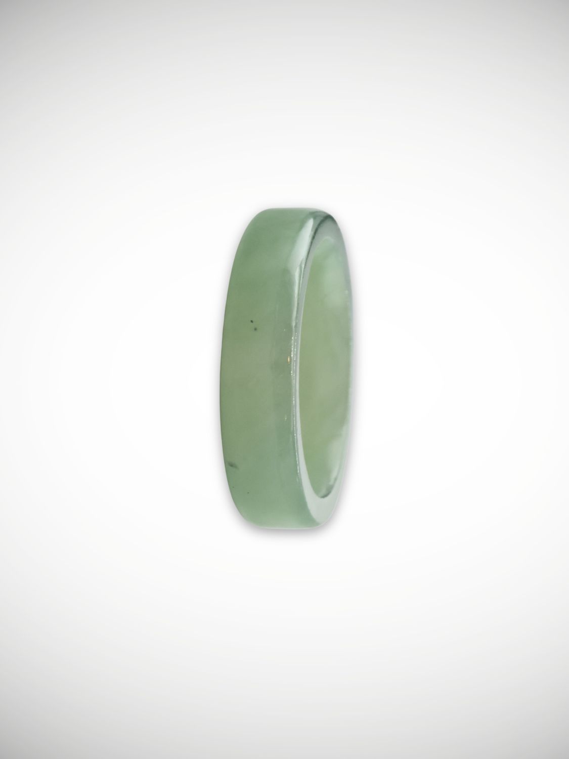 Moko Pounamu Flat Band Ring Genuine NZ Inanga Greenstone - Whenuakura