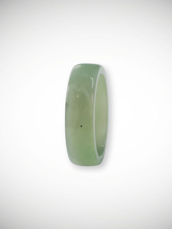 Moko Pounamu Flat Band Ring Genuine NZ Inanga Greenstone - Whatamango