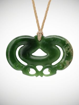 Moko Pounamu Peka Peka NZ Genuine Kahurangi Flower Greenstone - Mitimiti