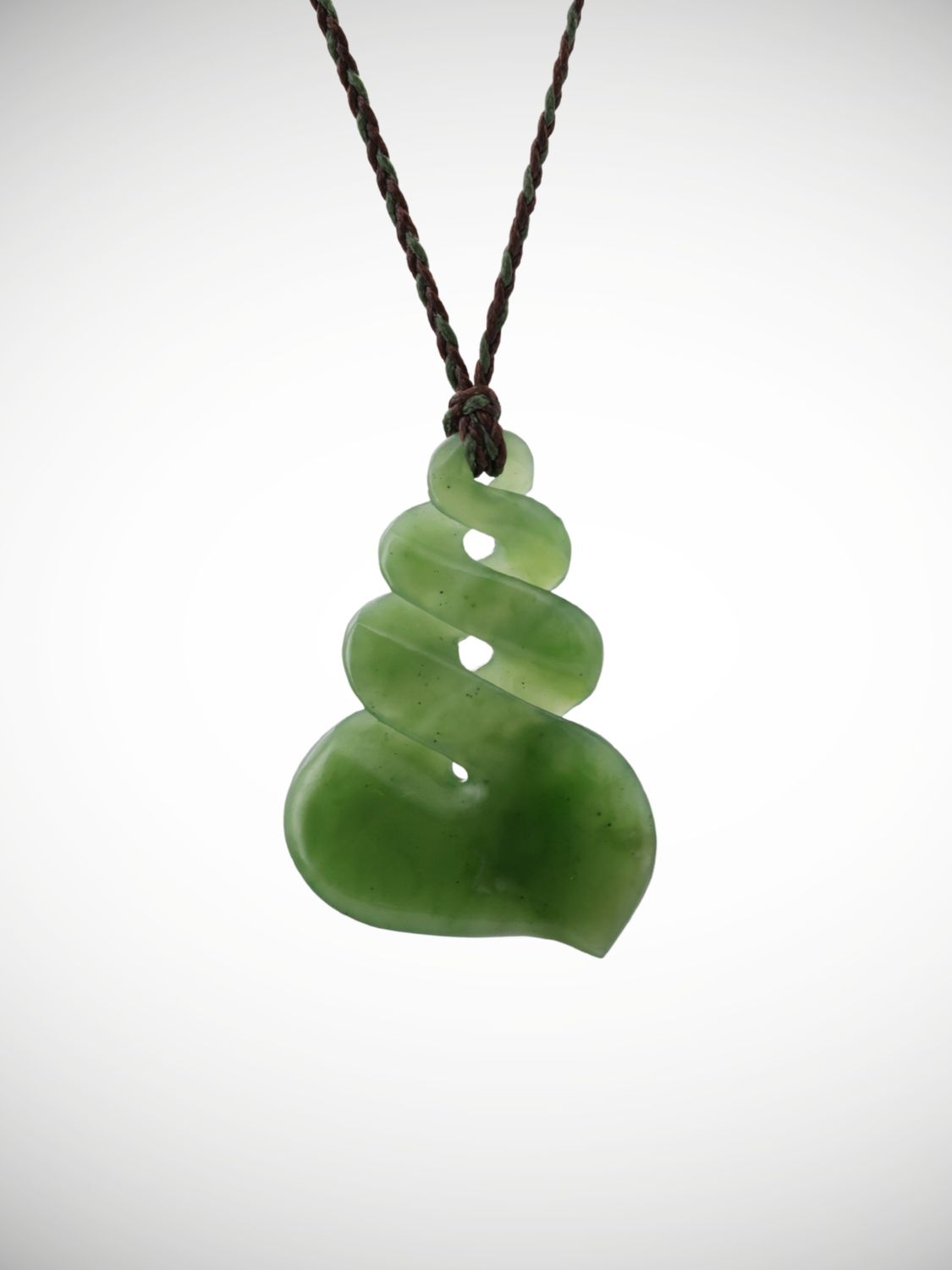 Moko Pounamu Triple Pikorua (Twist) Genuine NZ Kahurangi Greenstone - Kirikiriroa