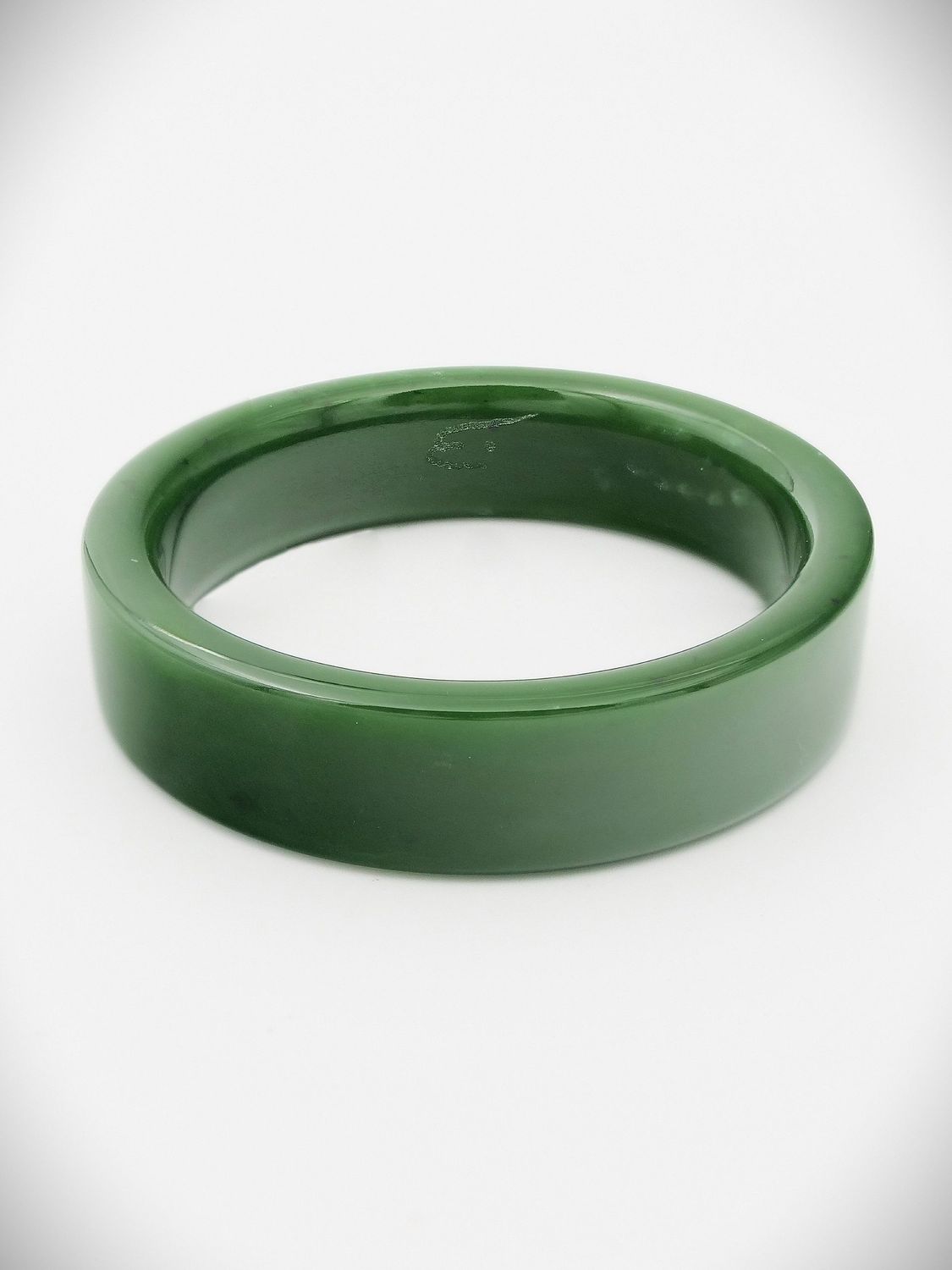 Moko Pounamu Solid Bangle NZ Genuine Kahurangi Putiputi (Flower) Greenstone - Mangatuna