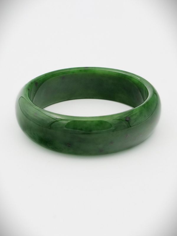 Moko Pounamu Solid Bangle NZ Genuine Kahurangi Greenstone - Ahititi