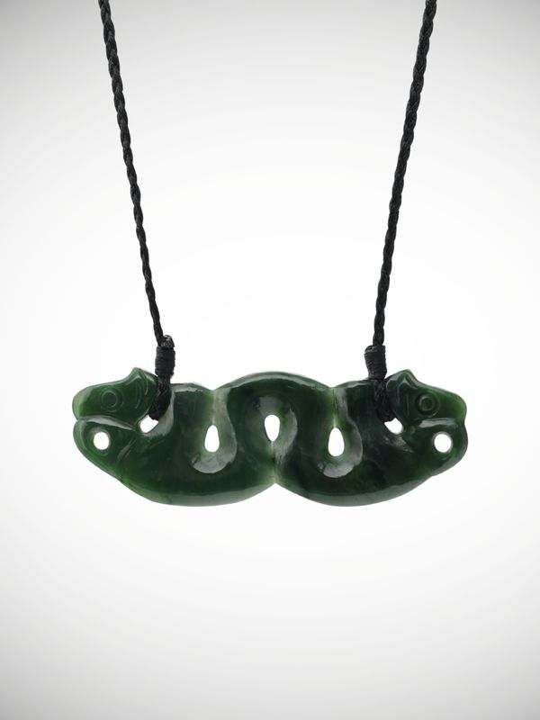 Moko Pounamu Peka Peka Genuine NZ Kawakawa Greenstone - Ketetahi Moko Pounamu Peka Peka Genuine NZ Kawakawa Greenstone - Ketetahi