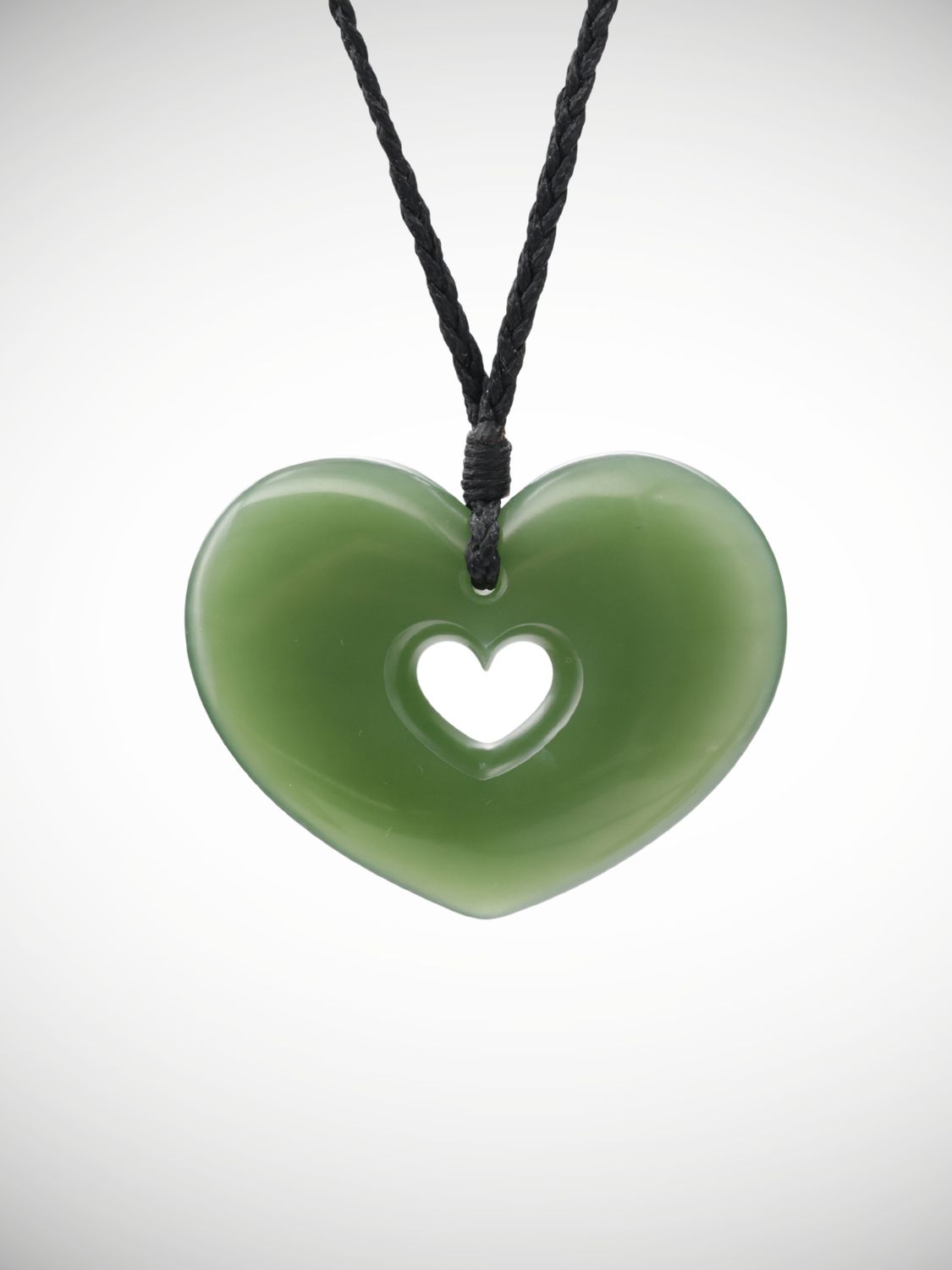 Moko Pounamu Double Manawa (Heart) Genuine NZ Inanga Greenstone - Mangahoe
