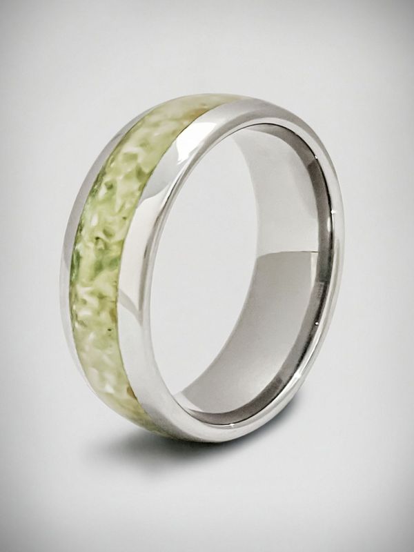 Moko Pounamu Couples RIng Set - Sterling Silver & Genuine NZ Kahurangi Greenstone Band Ring 8mm + 8mm SSBR4CP