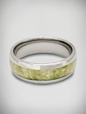 Moko Pounamu Couples RIng Set - Sterling Silver & Genuine NZ Kahurangi Greenstone Band Ring 8mm + 8mm SSBR4CP