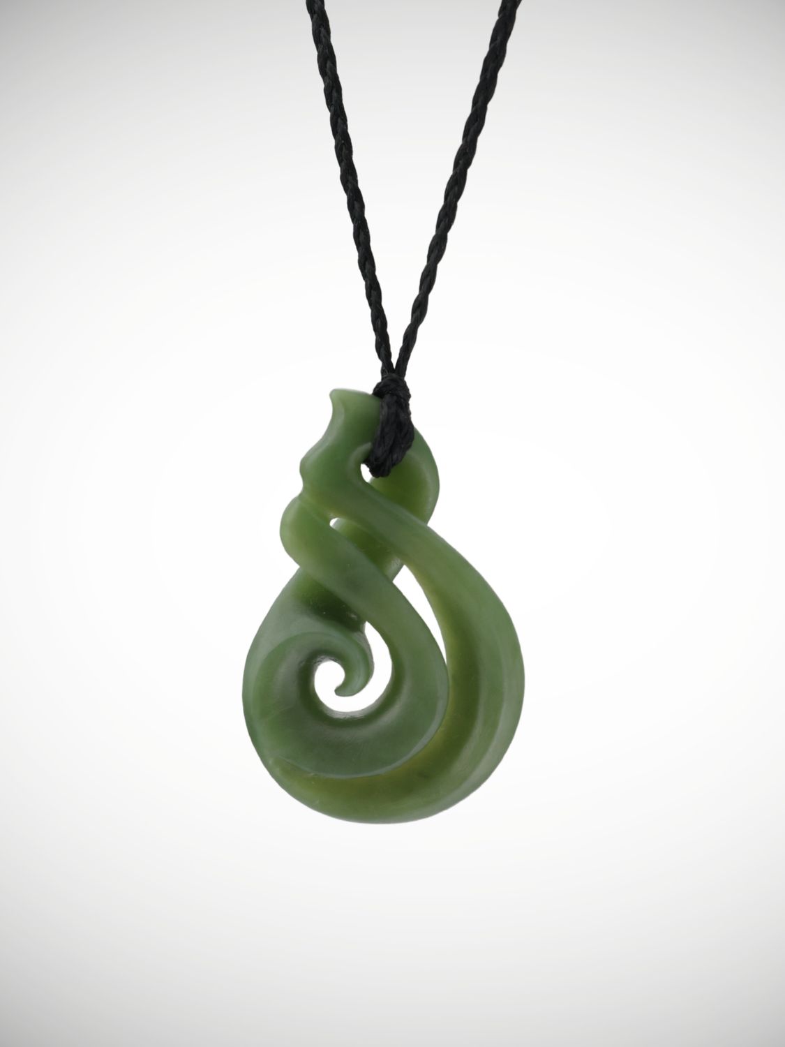 Moko Pounamu Single Pikorua Koru NZ Genuine Inanga Greenstone - Onetahua