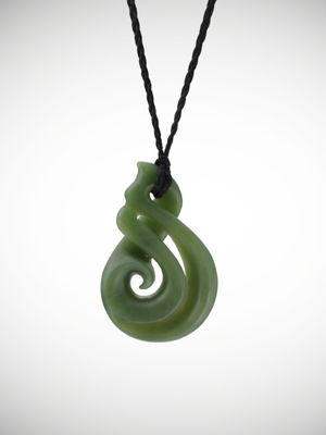 Moko Pounamu Single Pikorua Koru NZ Genuine Inanga Greenstone - Onetahua Moko Pounamu Single Pikorua Koru NZ Genuine Inanga Greenstone - Onetahua