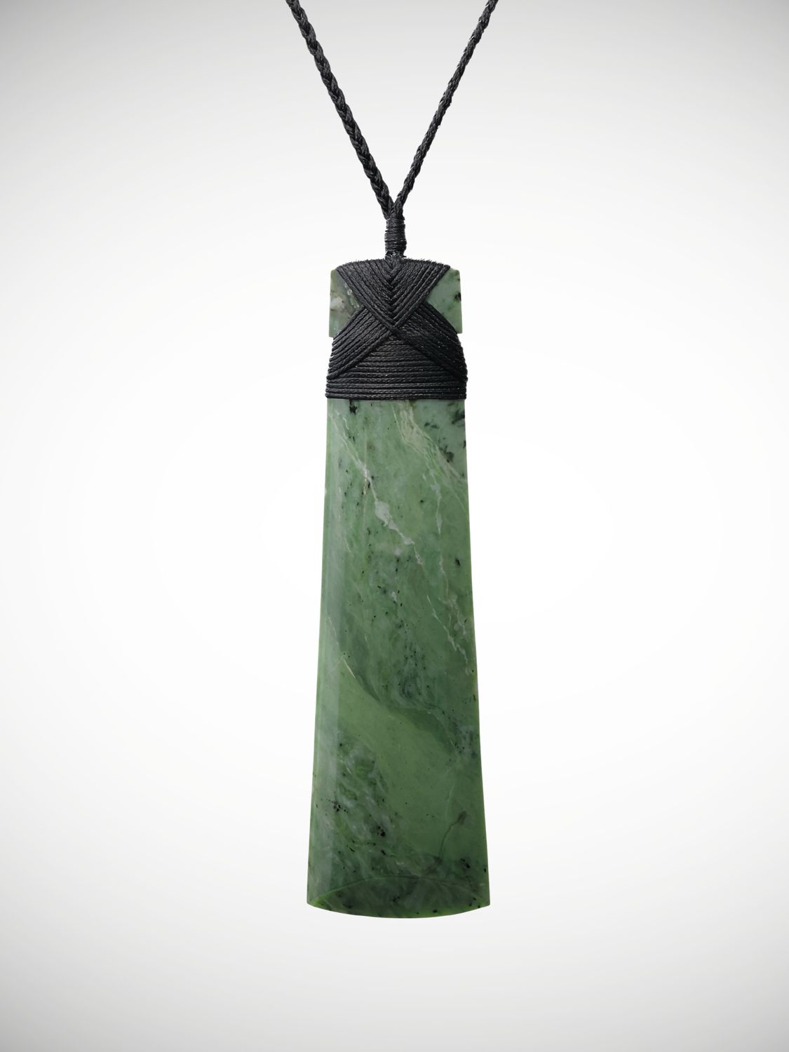 Moko Pounamu Toki Genuine NZ Kahotea Flower Greenstone - Motukina