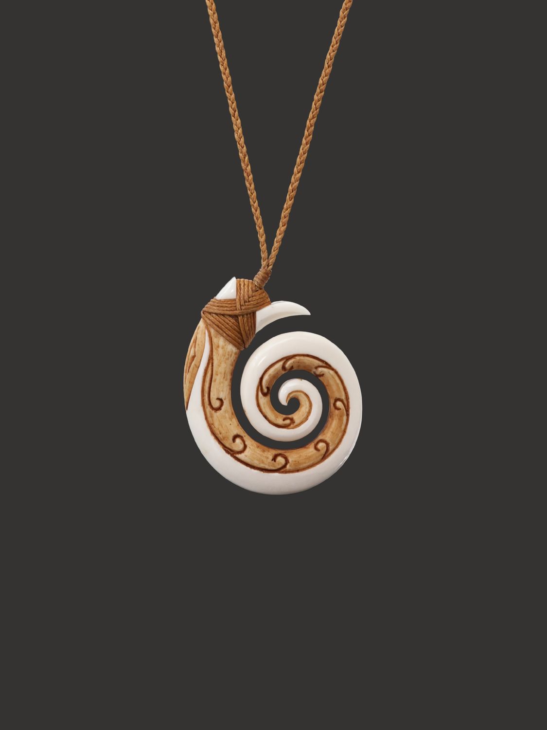 Moko Pounamu Koru Bone Carving - Moeroa SALE