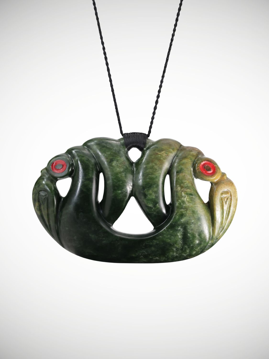 Moko Pounamu Peka Peka Genuine NZ Kawakawa Flower Greenstone - Mangatea