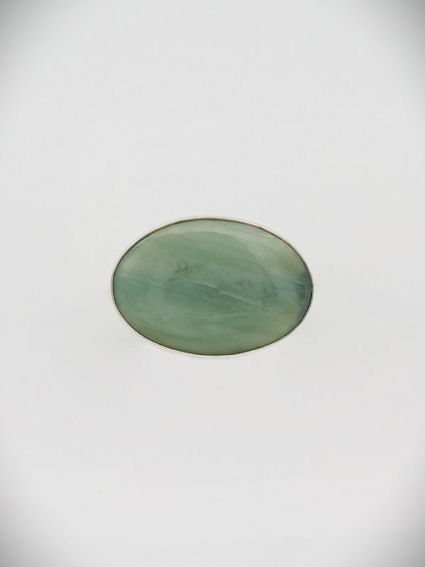 Moko Pounamu Oval Brooch Pīpīwharauroa Inanga Greenstone and Sterling Silver - Hamurana
