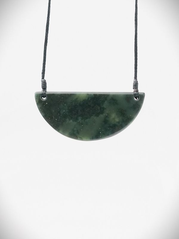 Moko Pounamu Kouma (Breastplate) NZ Genuine Hapopo Greenstone - Awakaponga