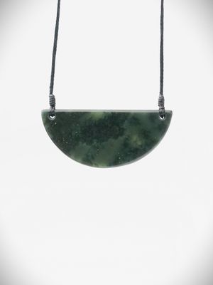 Moko Pounamu Kouma (Breastplate) NZ Genuine Hapopo Greenstone - Awakaponga