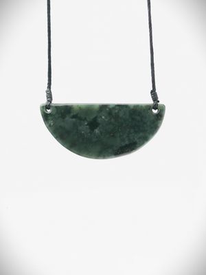 Moko Pounamu Kouma (Breastplate) NZ Genuine Hapopo Greenstone - Rerewhakaaitu