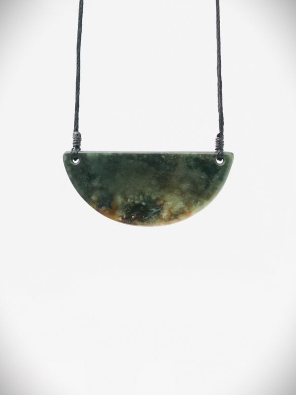 Moko Pounamu Kouma (Breastplate) NZ Genuine Hapopo Greenstone - Tumunui