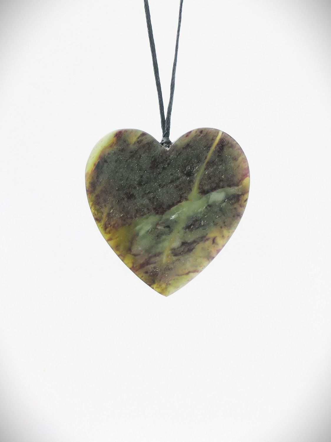 Moko Pounamu Manawa (Heart) NZ Genuine Hapopo Greenstone - Karaponga