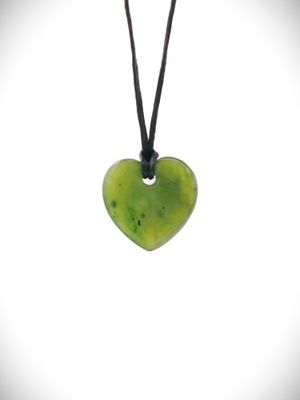Moko Pounamu Pepi Manawa (Heart) NZ Genuine Kahurangi Greenstone
