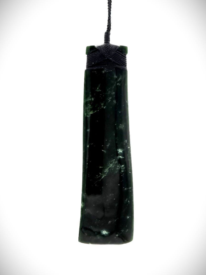 Moko Pounamu Toki Genuine NZ Kawakawa Greenstone - Te Tapui