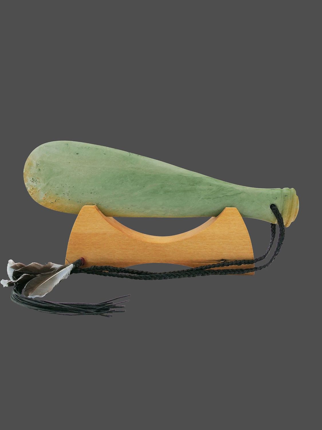 Moko Pounamu Mere NZ Genuine Auhunga Flower Pounamu - Tirohanga