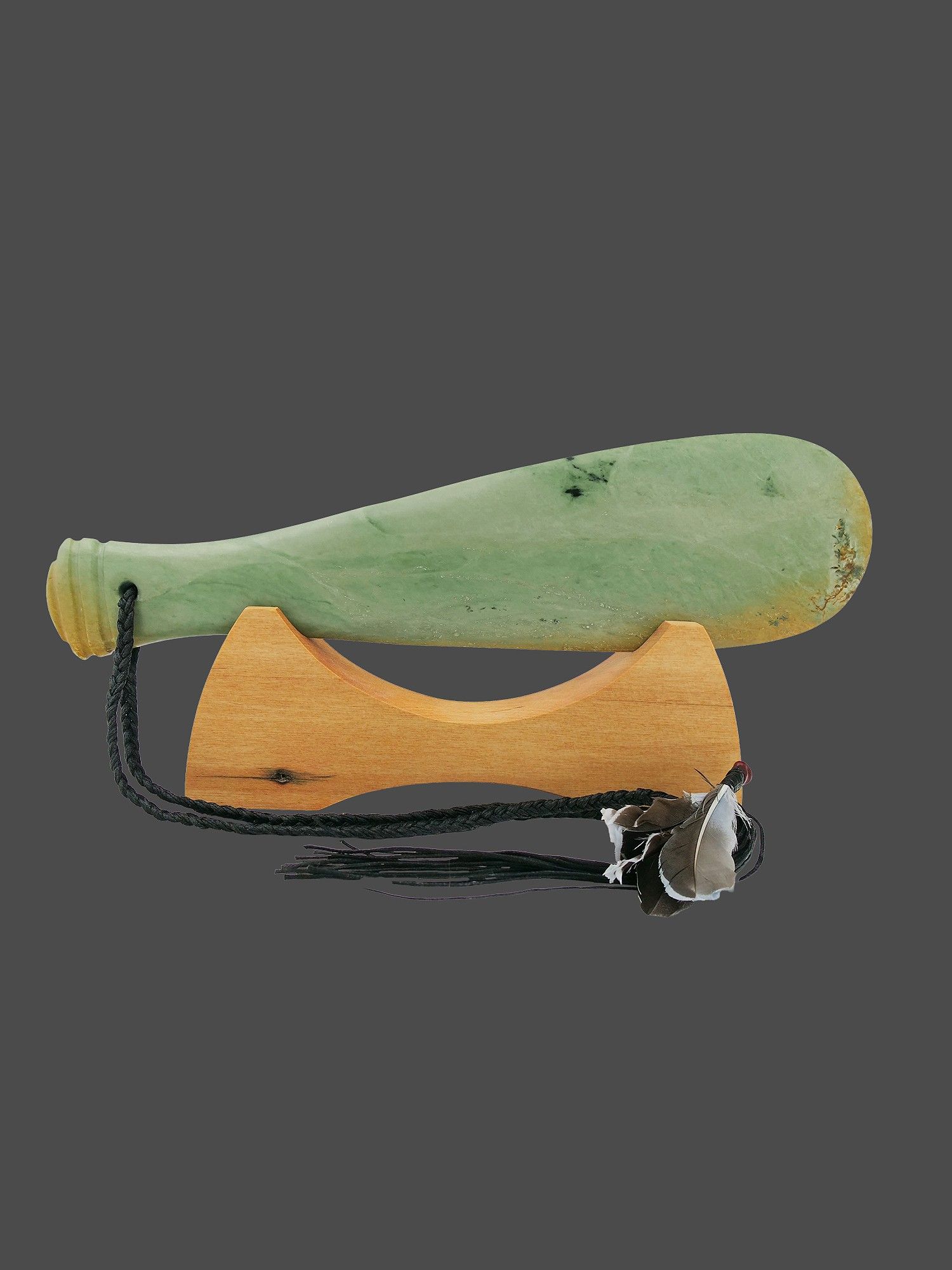 Moko Pounamu Mere NZ Genuine Auhunga Flower Pounamu - Tirohanga