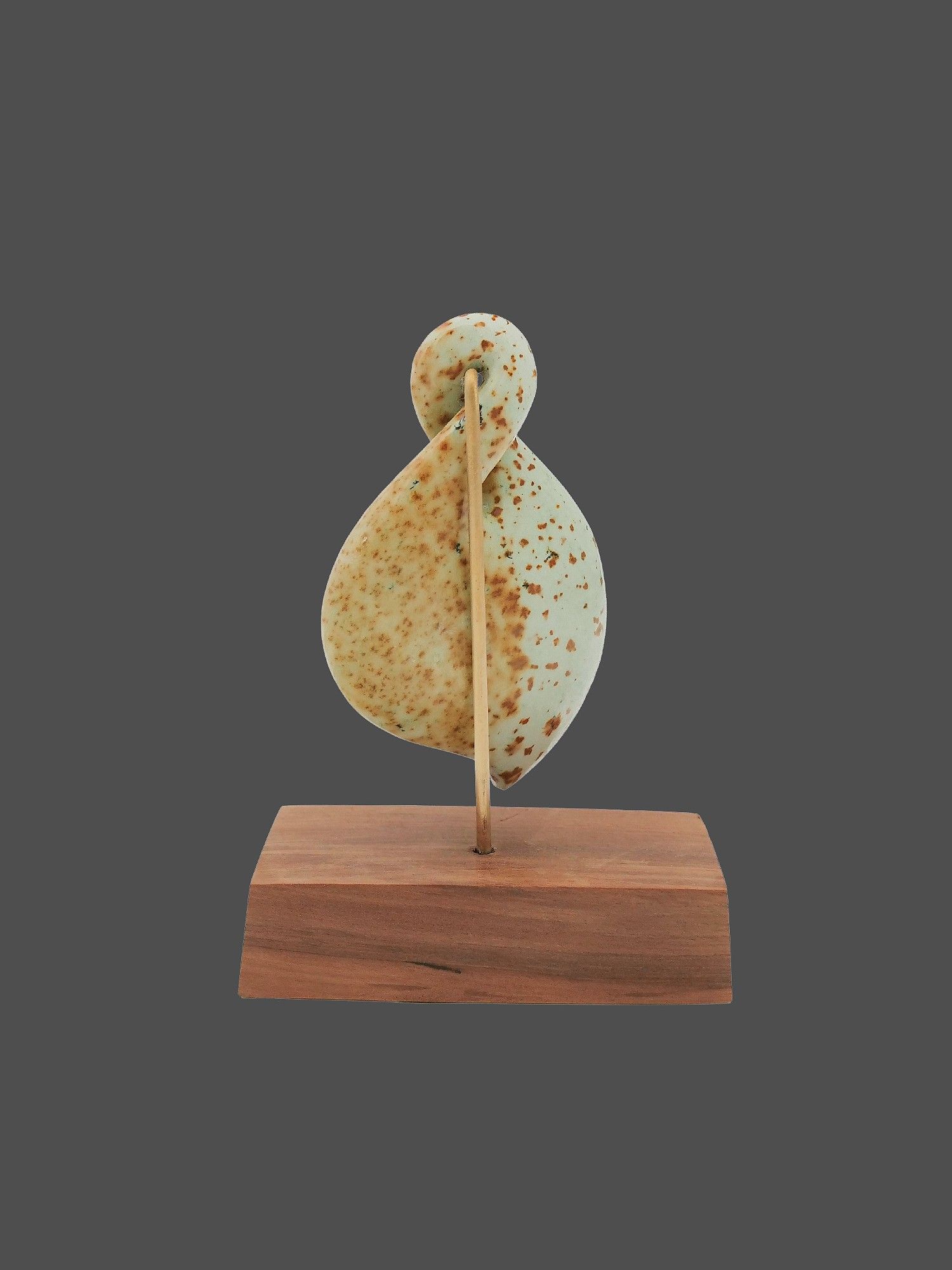 Moko Pounamu Pikorua (Twist) Sculpture NZ Genuine Kokopu Greenstone - Omaru