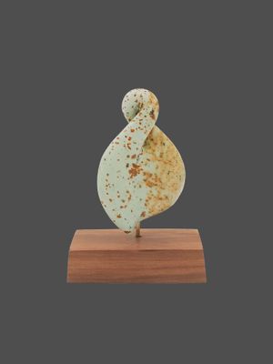 Moko Pounamu Pikorua (Twist) Sculpture NZ Genuine Kokopu Greenstone - Omaru