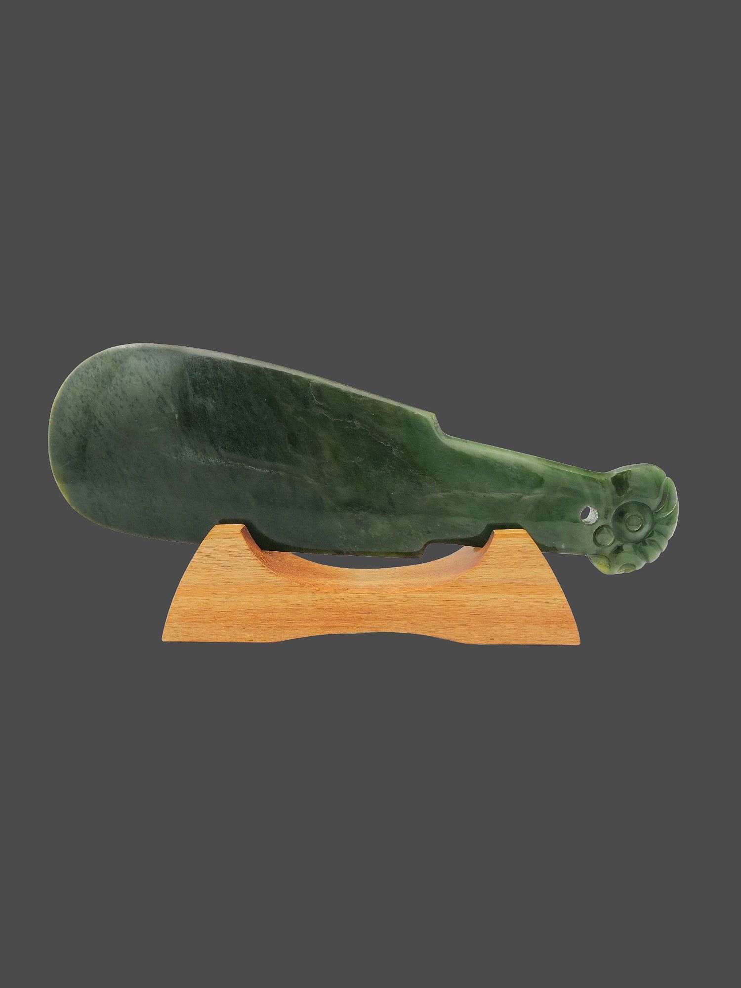 Moko Pounamu Mere Sculpture NZ Genuine Kawakawa Pounamu - Nokomai