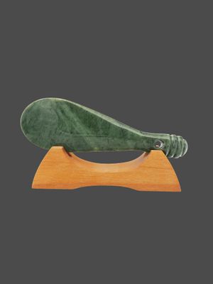 Moko Pounamu Mere Genuine NZ Kawakawa Greenstone - Pomarangai