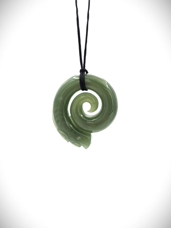 Moko Pounamu Year of the Dragon Koropepe NZ Genuine Inanga Greenstone