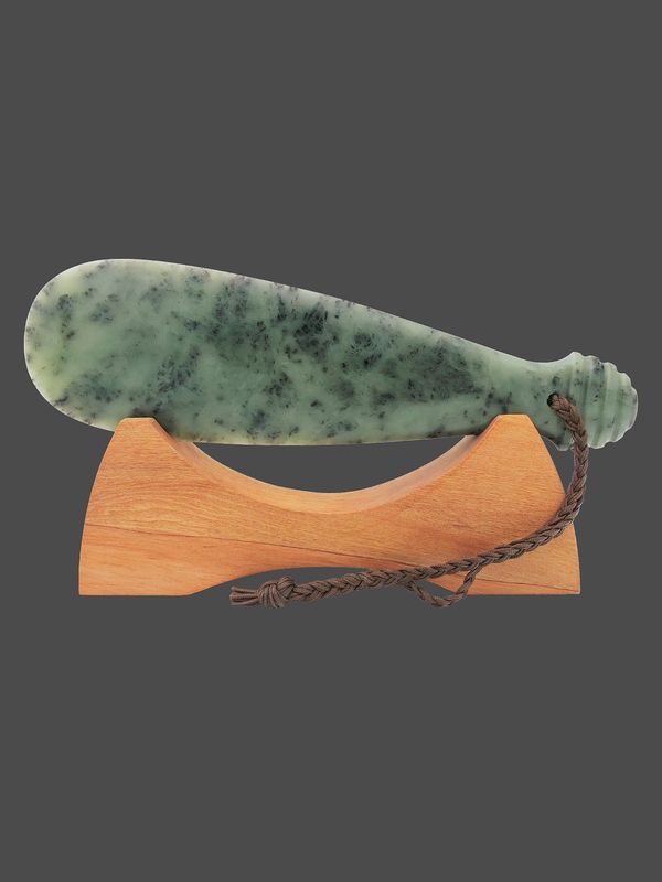 Moko Pounamu Mere NZ Genuine Inanga Totoweka Pounamu - Tutehuarewa