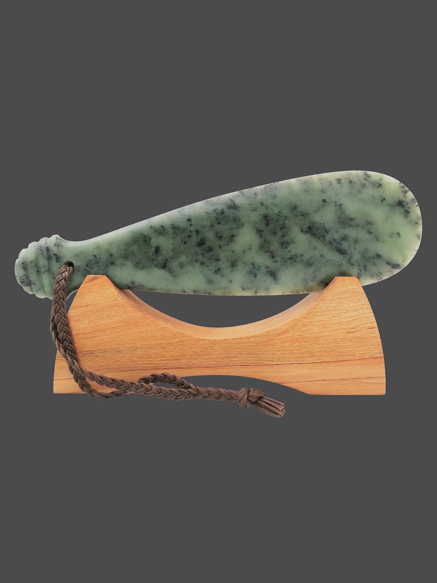 Moko Pounamu Mere NZ Genuine Inanga Totoweka Pounamu - Tutehuarewa