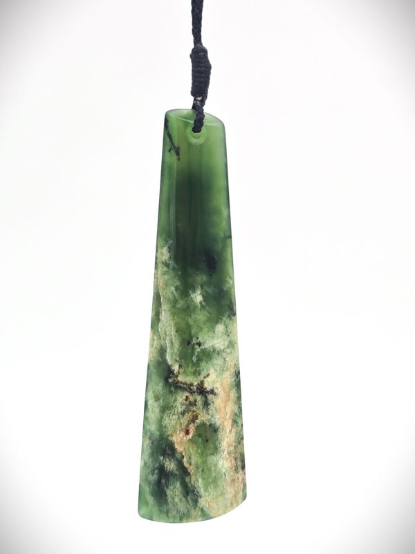 Moko Pounamu Kuru drop NZ Genuine Kahurangi Flower Greenstone - Turimawiwi