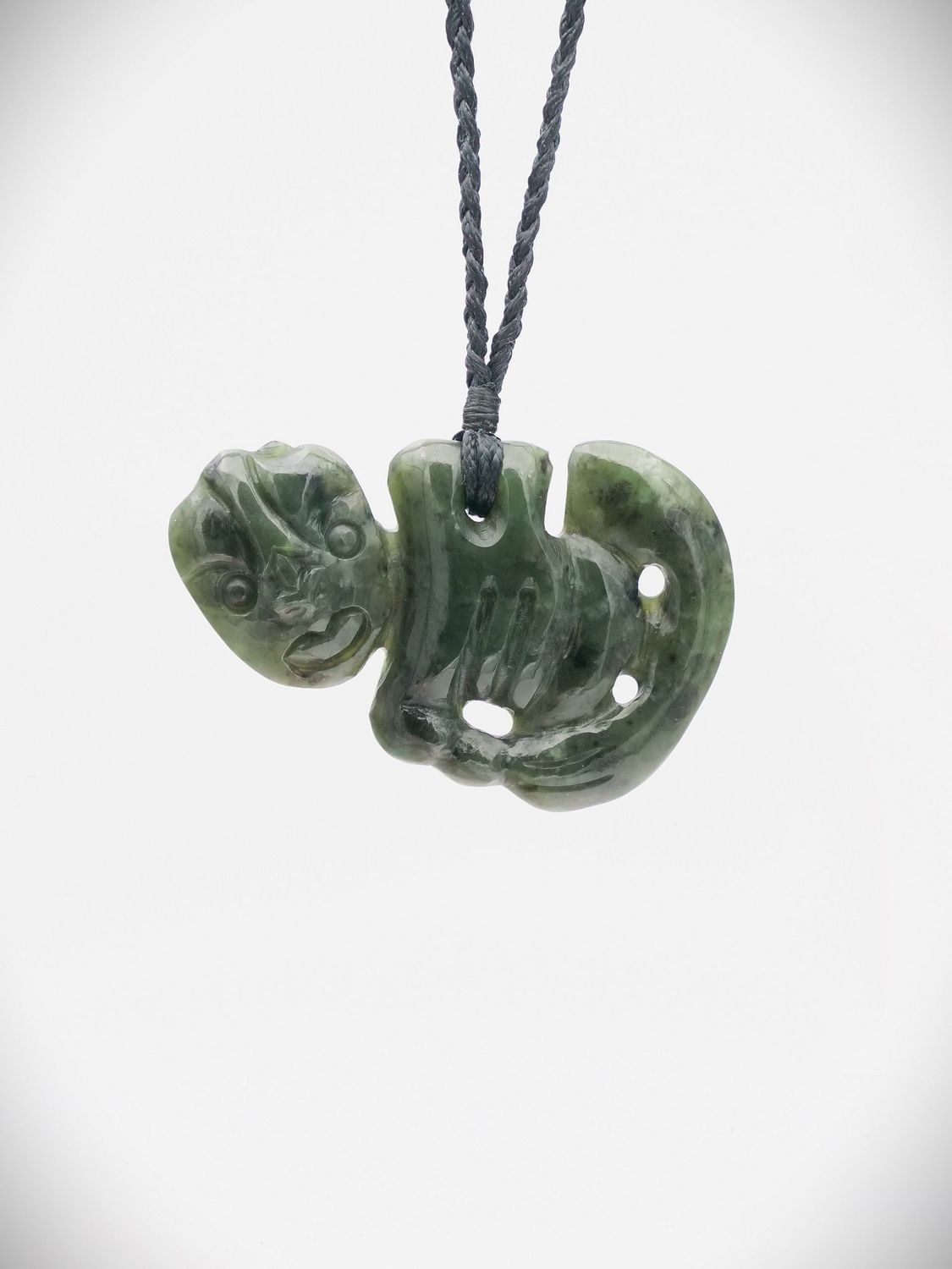 Moko Pounamu Tiki NZ Genuine Kawakawa Stone - Ngataki