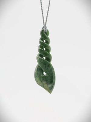 Moko Pounamu Contemporary Quadruple Pikorua NZ Genuine Marsden Flower Greenstone - Toatoa