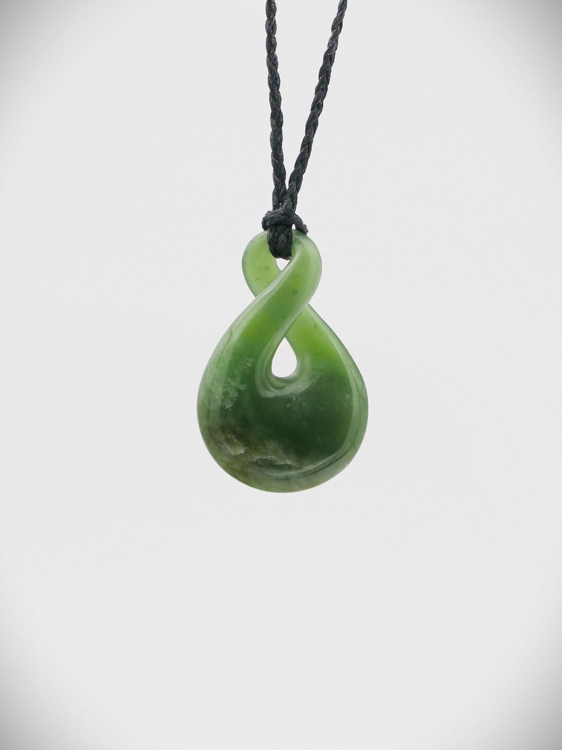 Moko Pounamu Single Pikorua (Twist) NZ Genuine Kahurangi Flower Greenstone - Marua