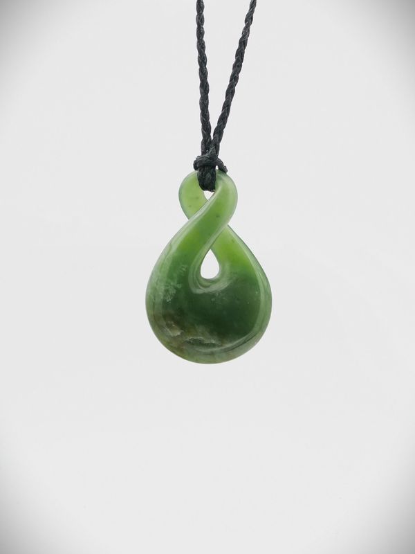 Moko Pounamu Single Pikorua (Twist) NZ Genuine Kahurangi Flower Greenstone - Marua