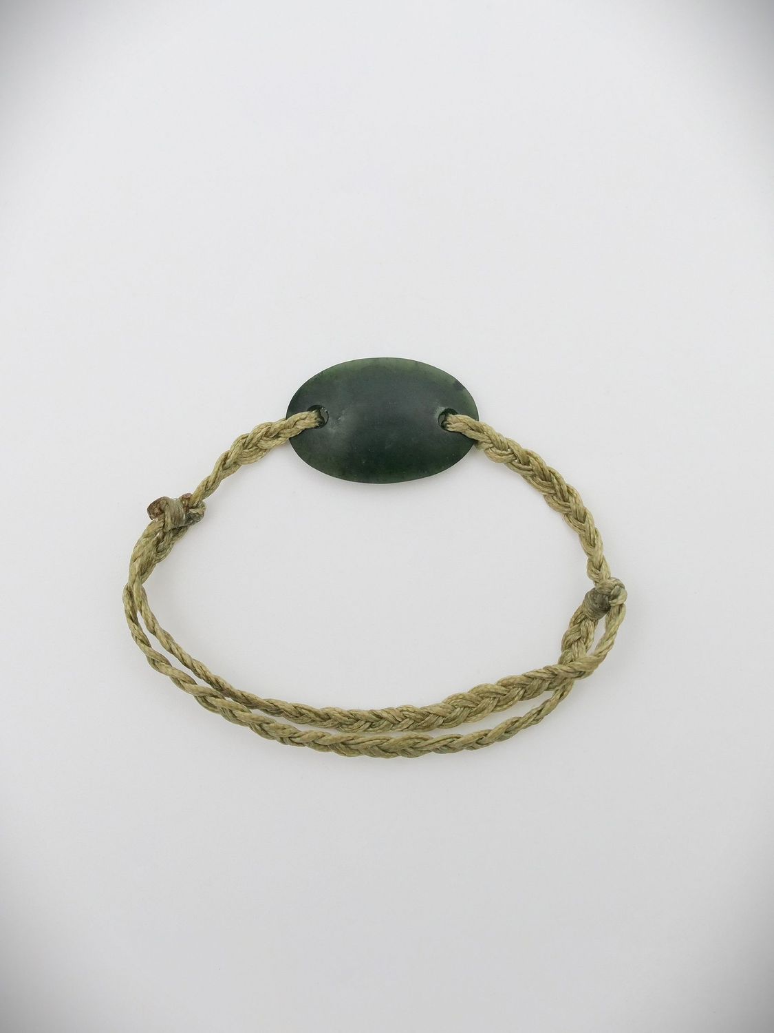 Moko Pounamu Adjustable Bracelet NZ Genuine Kawakawa Greenstone 18494