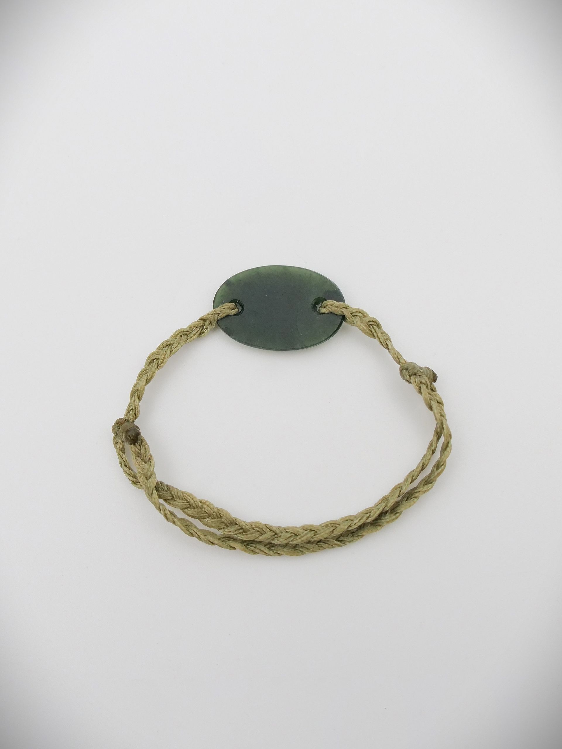 Moko Pounamu Adjustable Bracelet NZ Genuine Kawakawa Greenstone 18494