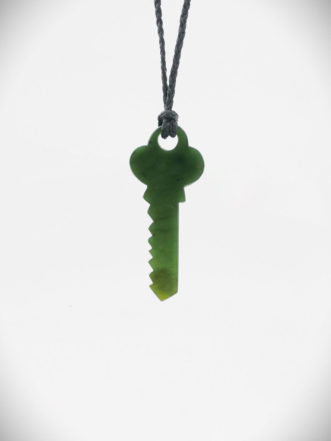 Moko Pounamu Key Genuine NZ Kawakawa Greenstone - Kokapu