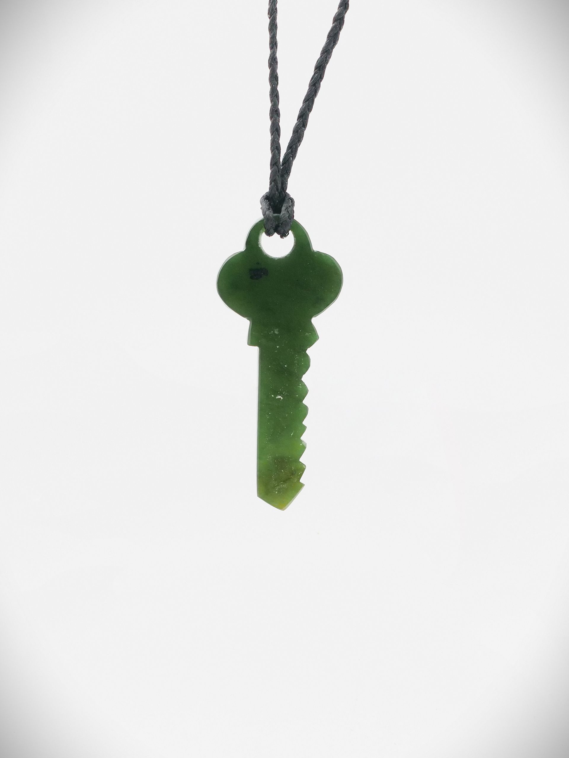 Moko Pounamu Key Genuine NZ Kawakawa Greenstone - Kokapu
