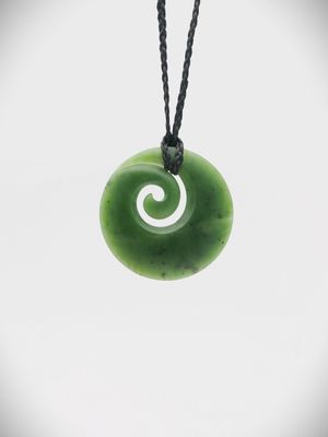 Moko Pounamu Koru NZ Genuine Totoweka Greenstone - Patea