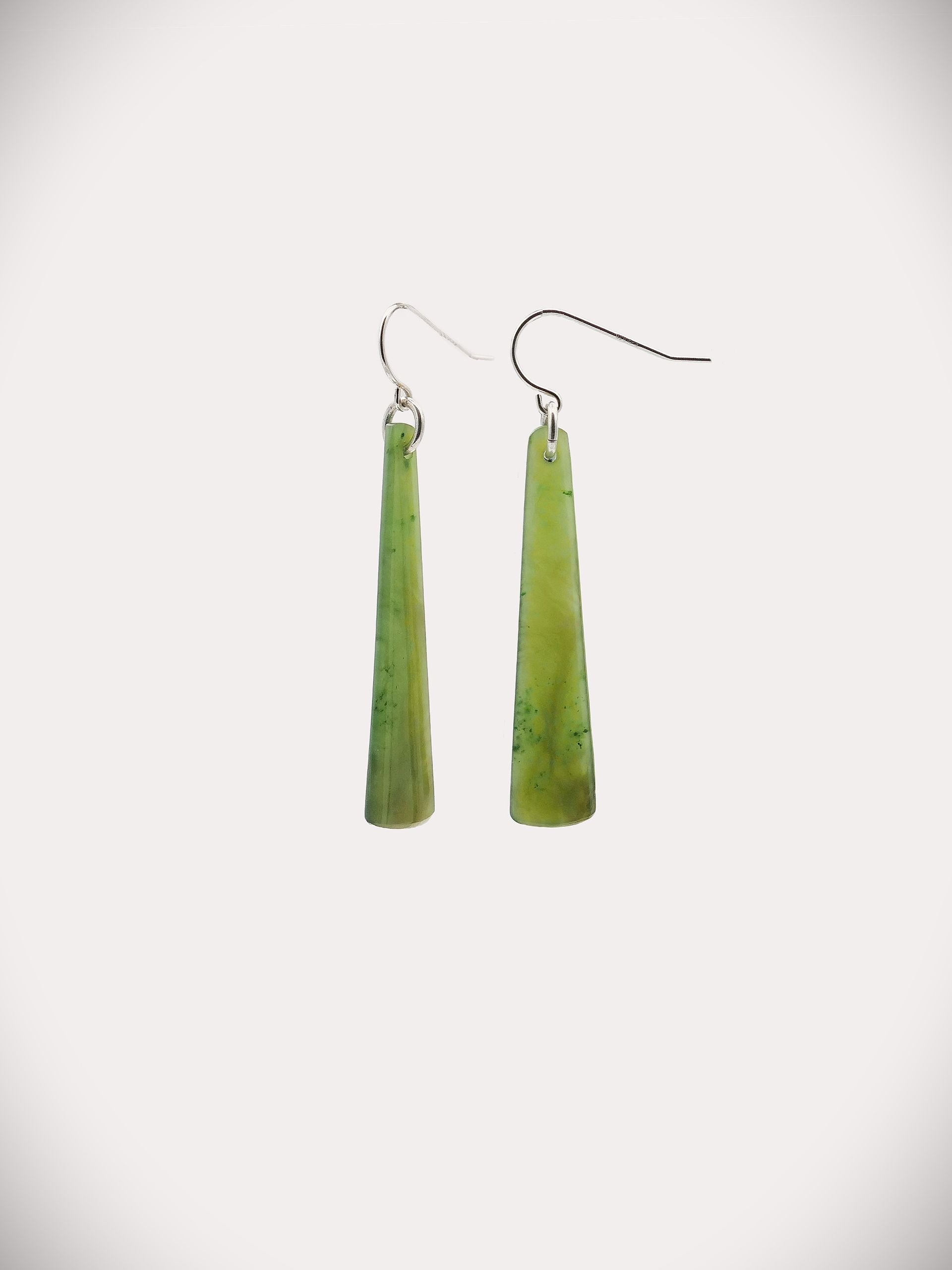 Moko Pounamu NZ Kahurangi Greenstone & Sterling Silver Earrings - Ngawi