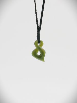 Moko Pounamu Single Pikorua (Twist) NZ Genuine Kawakawa Greenstone - Waihope