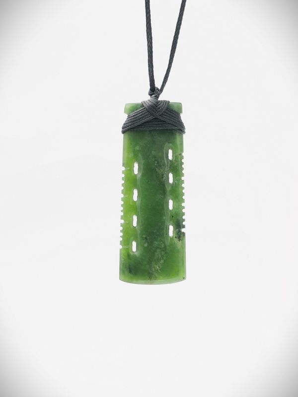Moko Pounamu Notched Toki NZ Genuine Kahurangi Greenstone - Hawai