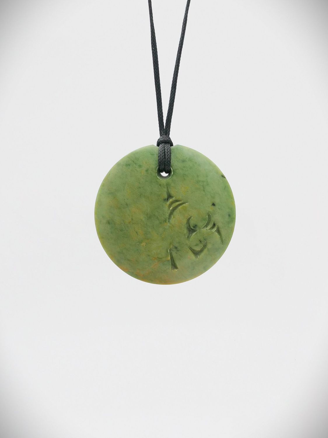 Moko Pounamu Porohita Disc NZ Genuine Raukaraka Greenstone - Kaiaka