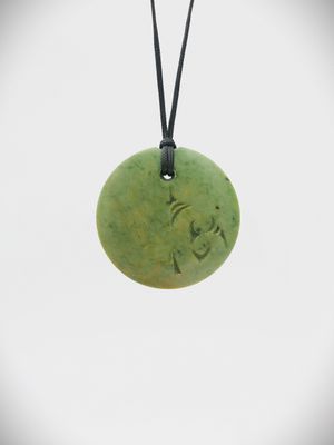 Moko Pounamu Porohita Disc NZ Genuine Raukaraka Greenstone - Kaiaka