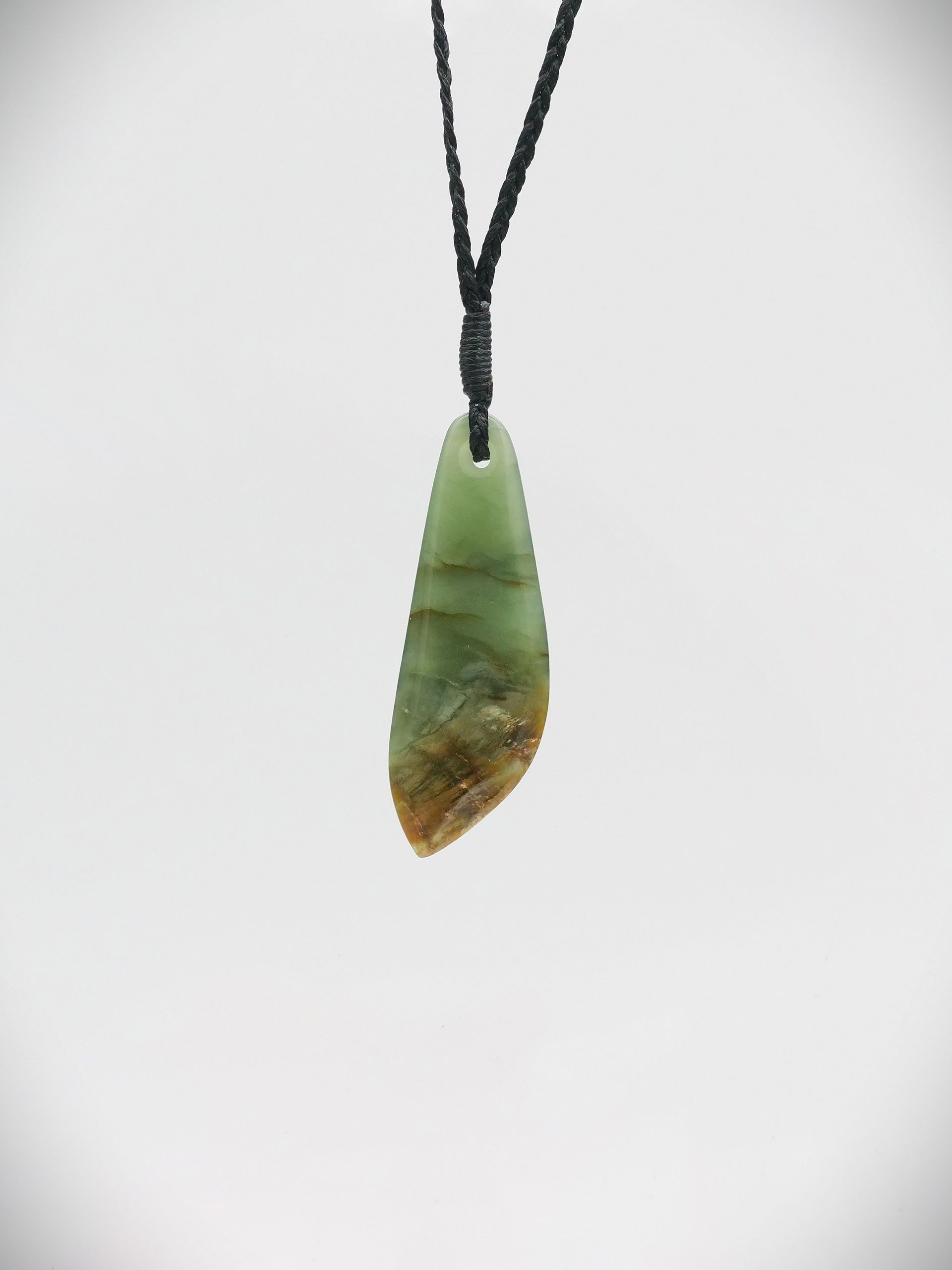 Moko Pounamu Roimata (Drop) NZ Genuine Inanga Flower Greenstone - Ngunguru